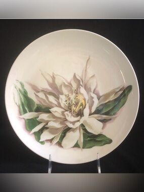 Santa Anita Ware Flowers of Hawaii - Night Blooming Cereus Plate - Made in CA